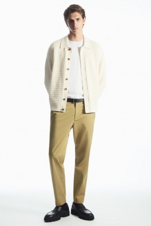 Pantaloni Barbati COS Tapered Twill Chinos Bej Inchis | KEVAW-5164
