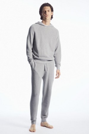 Pantaloni Barbati COS Waffle-knit Cashmere-blend Gri | KLNGQ-7960