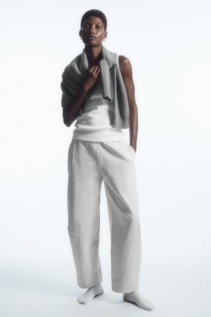 Pantaloni Dama COS Barrel-leg Gri Deschis | ELVYW-2049