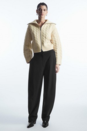 Pantaloni Dama COS Barrel-leg Utility Negrii | WVJNA-4635