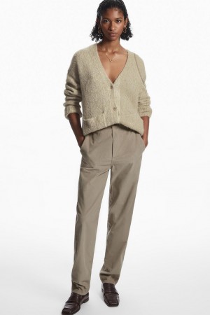 Pantaloni Dama COS Drept-leg Corduroy Chinos Bej | PJHBM-0571