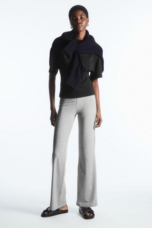 Pantaloni Dama COS Flared Jersey Gri Deschis | DOWKY-2704