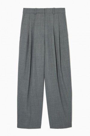 Pantaloni Dama COS Largi-leg Tailored Lână-blend Gri | BQASX-3495
