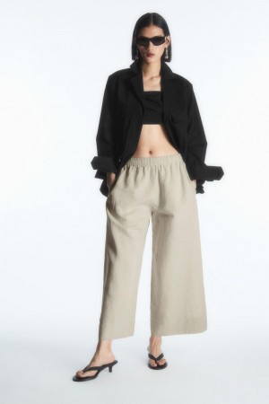 Pantaloni Dama COS Linen-blend Culottes Bej | HKZFB-1406
