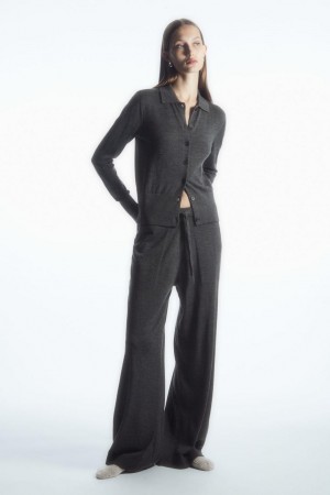 Pantaloni Dama COS Merino Lână Drawstring Gri Inchis | VKGWL-1027