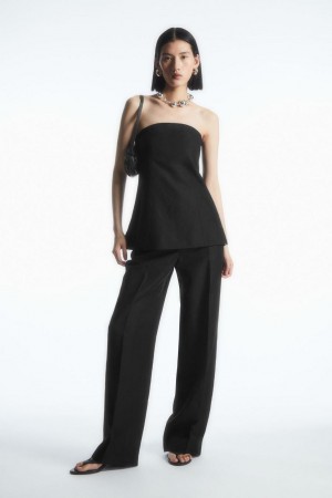 Pantaloni Dama COS Tailored Drept-leg Negrii | PMUXA-9526