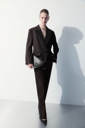 Pantaloni Dama COS The Tuxedo-stripe Maro Inchis | TJORX-6914