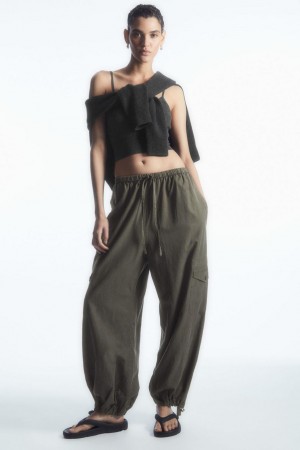 Pantaloni Dama COS Usori Drawstring Cargo Maro Deschis | LQMAY-3268