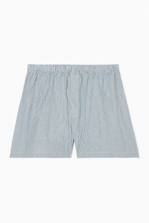 Pantaloni Scurti Barbati COS In Dungi Boxer Albastri Deschis | NSAHE-1839