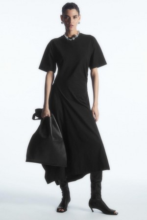 Rochie Dama COS Asymmetric T-shirt Negrii | HFRDS-1095