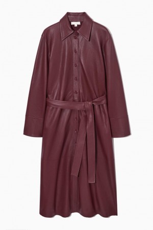 Rochie Dama COS Belted Piele Midi Shirt Visinii | QKMZU-0493