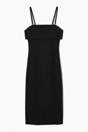 Rochie Dama COS Layered Bandeau Midi Negrii | PCARH-0932