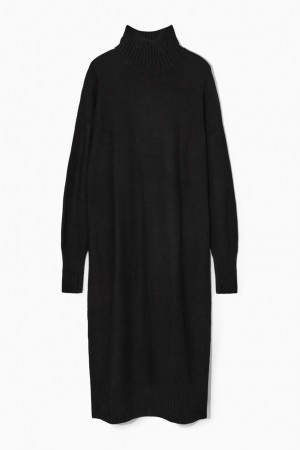 Rochie Dama COS Longline Tricotate Negrii | WMSJR-0982