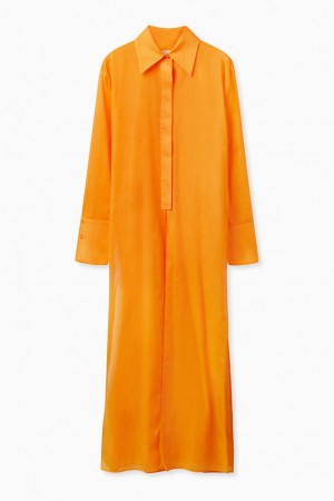 Rochie Dama COS Longline Voile Tunic Portocalii | YBNVZ-8075
