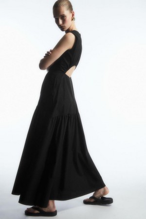 Rochie Dama COS Open-back Tiered Negrii | SGMIA-7038