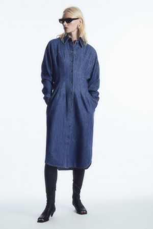Rochie Dama COS Oversized Waisted Denim Shirt Albastri | KBUCL-9837