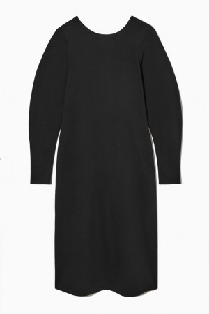 Rochie Dama COS Tie-back Midi Negrii | MYUZN-2637