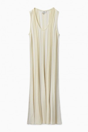 Rochie Dama COS Tricotate Midi Albi | UGIZW-4596