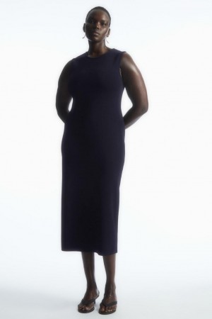 Rochie Dama COS Tricotate Midi Bleumarin | PYZXI-9187