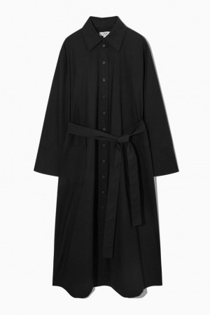 Rochie Dama COS Waisted Midi Shirt Negrii | UATQR-3421
