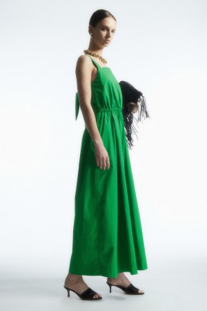 Salopeta Dama COS Bow-back Largi-leg Verzi Deschis | MTEXA-1752
