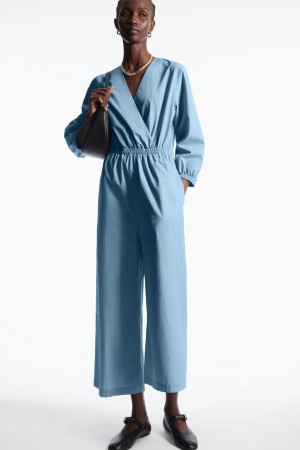 Salopeta Dama COS V-neck Culotte Albastri Deschis | AMNHO-8350