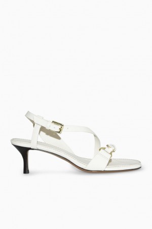 Sandale Dama COS Buckled Cu Bretele Toc Albi | BISCJ-4375