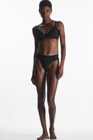 Sutien Dama COS Mesh-trimmed Soft-cup Triangle Negrii | POTJC-2149
