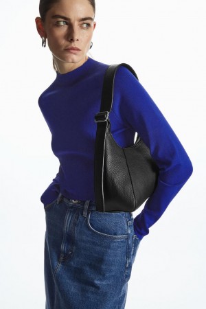 Top Dama COS Cropped Tricotate Mock-neck Albastri Deschis | PQNIE-2094