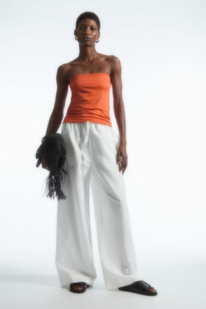 Top Dama COS Jersey Bandeau Portocalii | XEKAV-1429