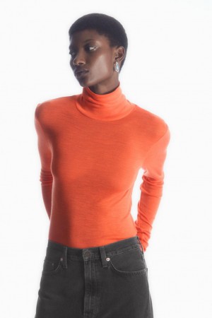 Top Dama COS Merino Lână Turtleneck Portocalii | HQEPL-4962