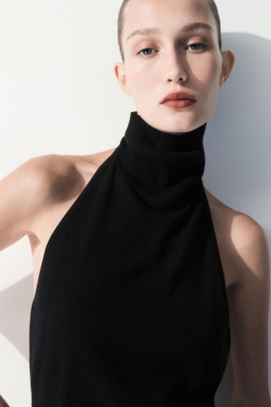 Top Dama COS The Backless Cashmere Negrii | OAWHZ-4027