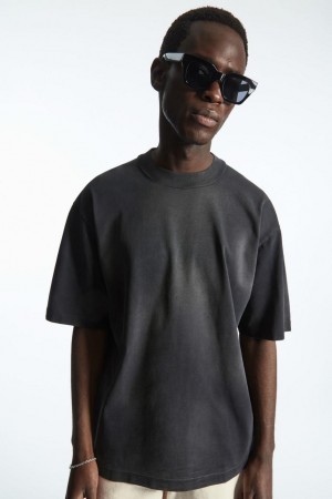 Tricou Barbati COS Heavyweight Mock-neck Negrii | SNGUB-8257