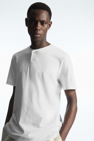 Tricou Barbati COS Regular-fit Baseball Albi | JNVAM-9253