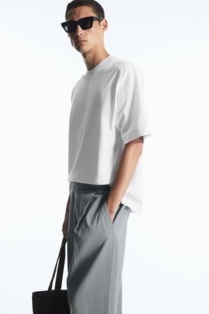 Tricou Barbati COS Relaxed-fit Panelled Albi | VKPMS-8074