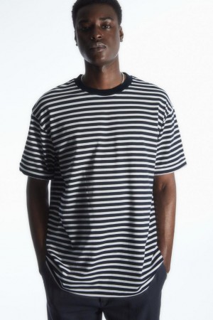 Tricou Barbati COS The Super Slouch Albi Bleumarin | OGWYF-0927