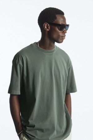 Tricou Barbati COS The Super Slouch Verzi Inchis | LCDQP-1480