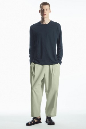 Tricou Barbati COS Usori Long-sleeved Bleumarin | WCJBX-1580