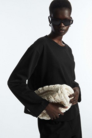Tricou Dama COS Boxy Long-sleeved Negrii | FOKHX-6845