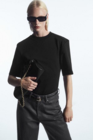 Tricou Dama COS Power-shoulder Waisted Negrii | FKZBO-3210