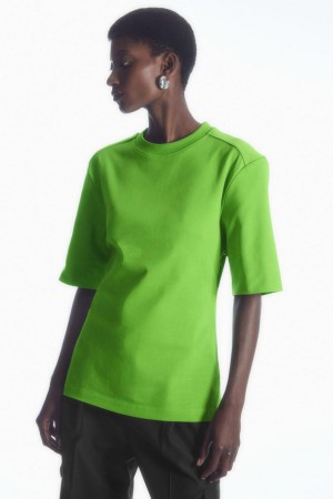 Tricou Dama COS Power-shoulder Waisted Verzi | UJGXN-0382