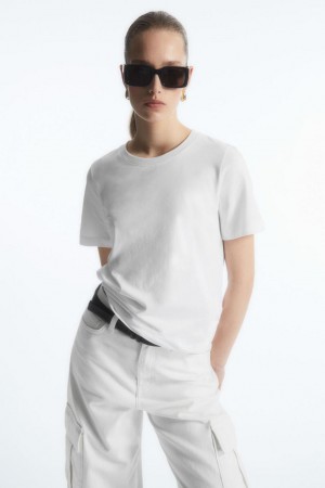 Tricou Dama COS Regular Fit Albi | YORVG-4630