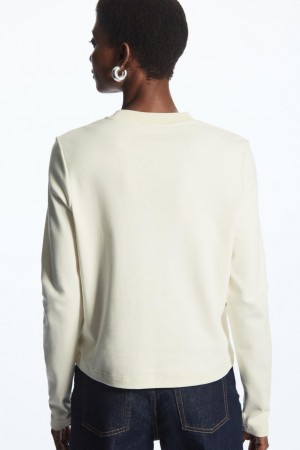 Tricou Dama COS Regular-fit Heavyweight Long-sleeved Bej | NPBJD-3842
