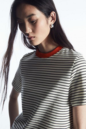 Tricou Dama COS The Clean Cut Bleumarin Albi | ZAUSI-6291