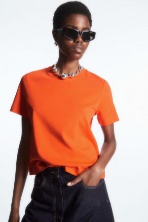 Tricou Dama COS The Clean Cut Portocalii | RVKEF-9821