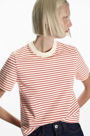 Tricou Dama COS The Clean Cut Rosii Albi | XZUOH-4932