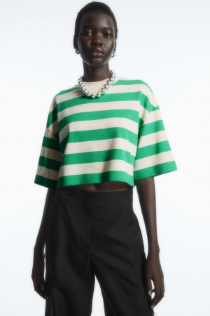 Tricou Dama COS The High Line Albi Verzi | HXVZQ-4780