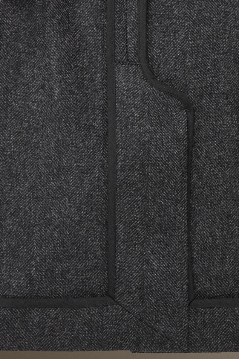 Blazer Barbati COS Herringbone Lână - Regular Gri Inchis | MLWTH-4962