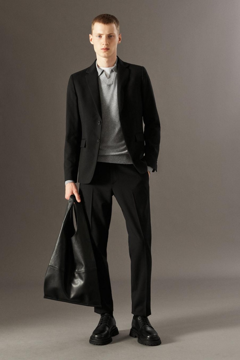 Blazer Barbati COS Lână-hopsack - Slim Negrii | SUQON-2716