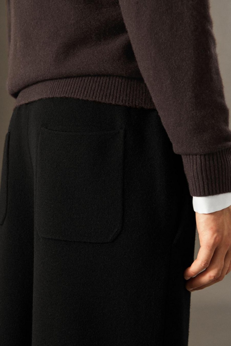 Blazer Barbati COS Tricotate Merino Lână - Drept Negrii | GVLKW-7438